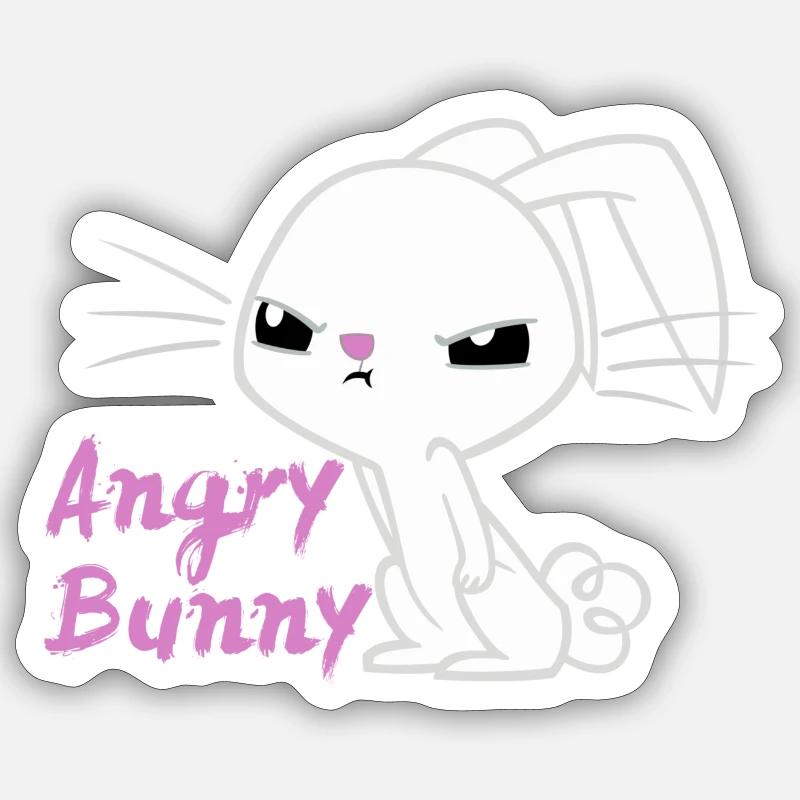 Angry Bunny - Easter Bunny Sticker size S (10 x 10 cm)