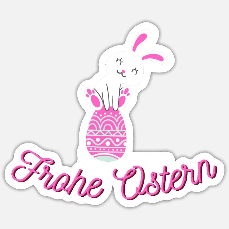 Frohe Ostern - Sticker Größe S (10 x 10 cm) - Mattweiß