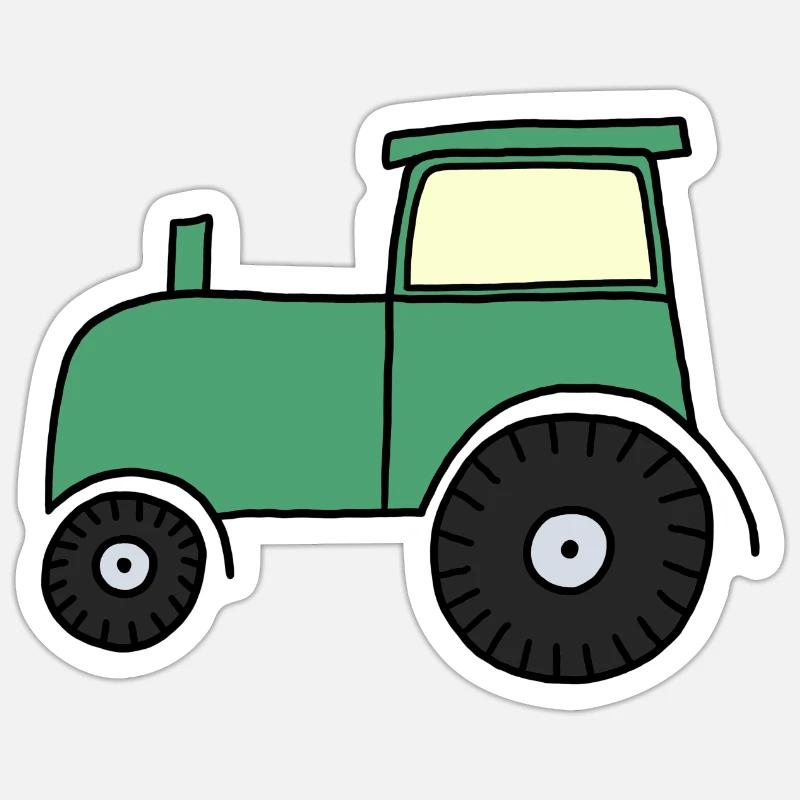 Drawn tractor Sticker size S (10 x 10 cm)