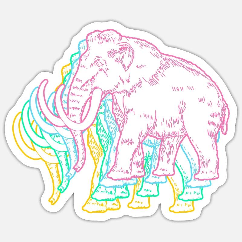 Mammoth - Sticker size S (10 x 10 cm) - white matte
