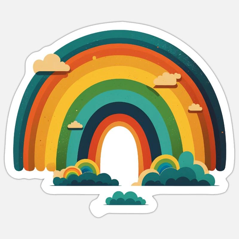 ARC-EN-CIEL - Sticker taille S (10 x 10 cm) - blanc mat