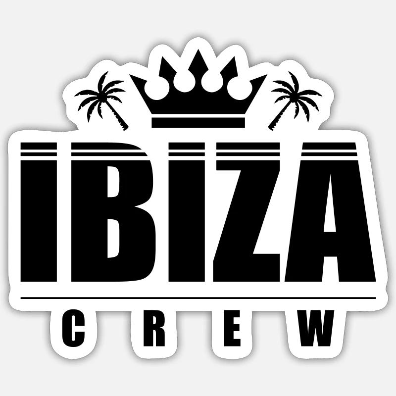 Ibiza Équipage - Sticker taille S (10 x 10 cm) - blanc mat
