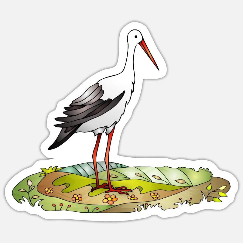 Storchenvogel Sticker Größe S (10 x 10 cm)