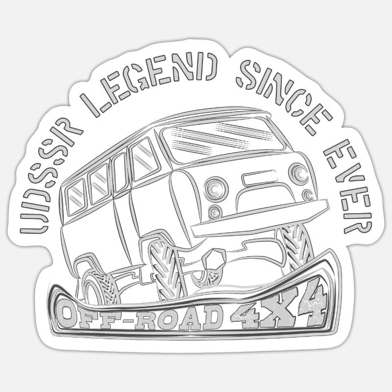 UDSSR LEGEND SINCE EVER - Sticker Größe S (10 x 10 cm) - Mattweiß