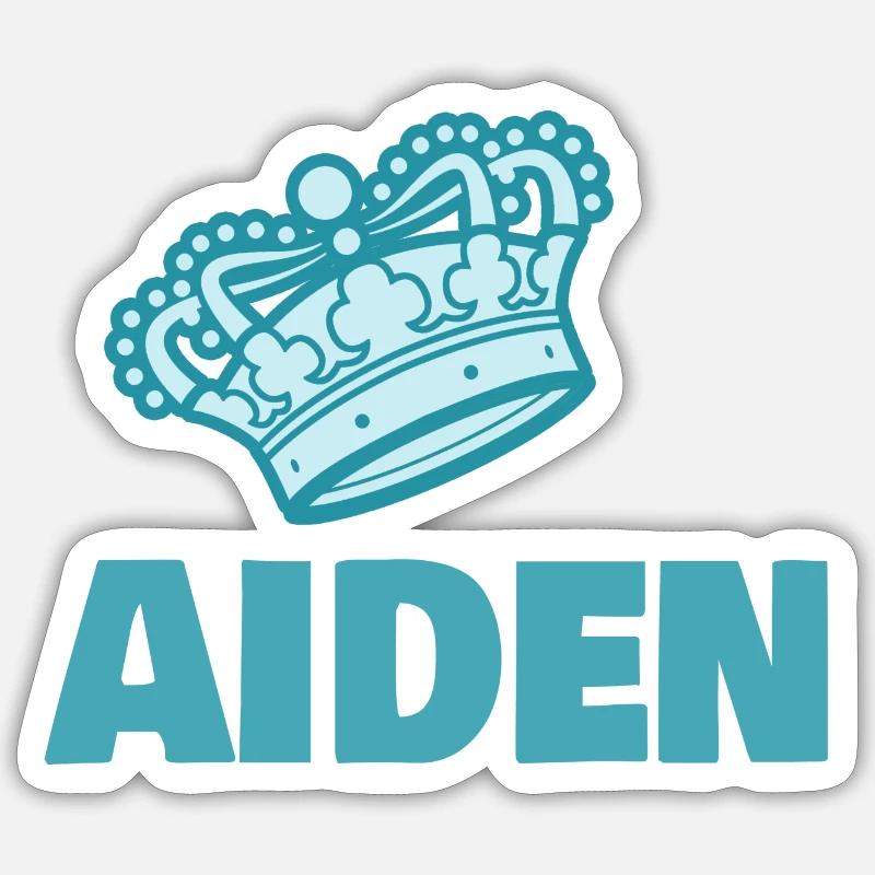 Krone Aiden - Sticker Größe S (10 x 10 cm) - Mattweiß