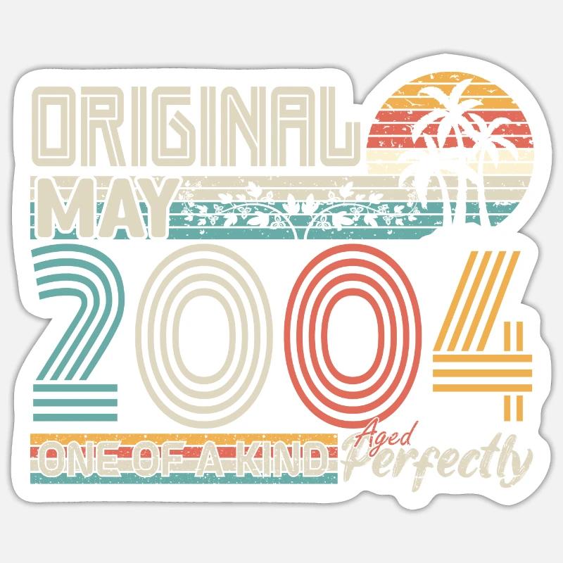 May 2004 anniversary May 2004 gift 2004 - Sticker size S (10 x 10 cm) - white matte