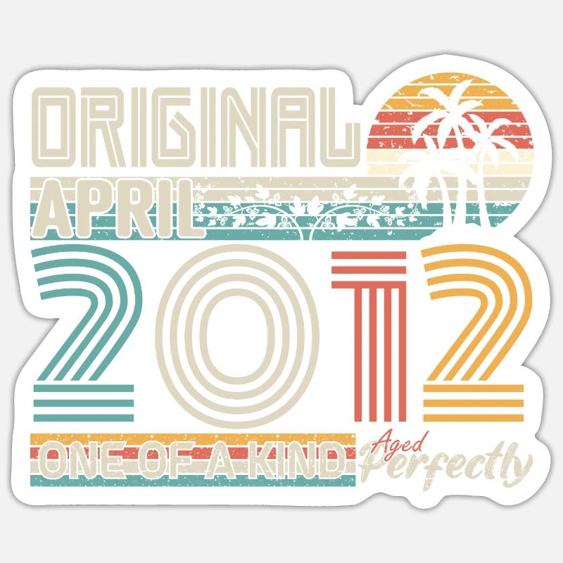 April 2012 Jubiläum April 2012 Geschenk 2012 - Sticker Größe S (10 x 10 cm) - Mattweiß