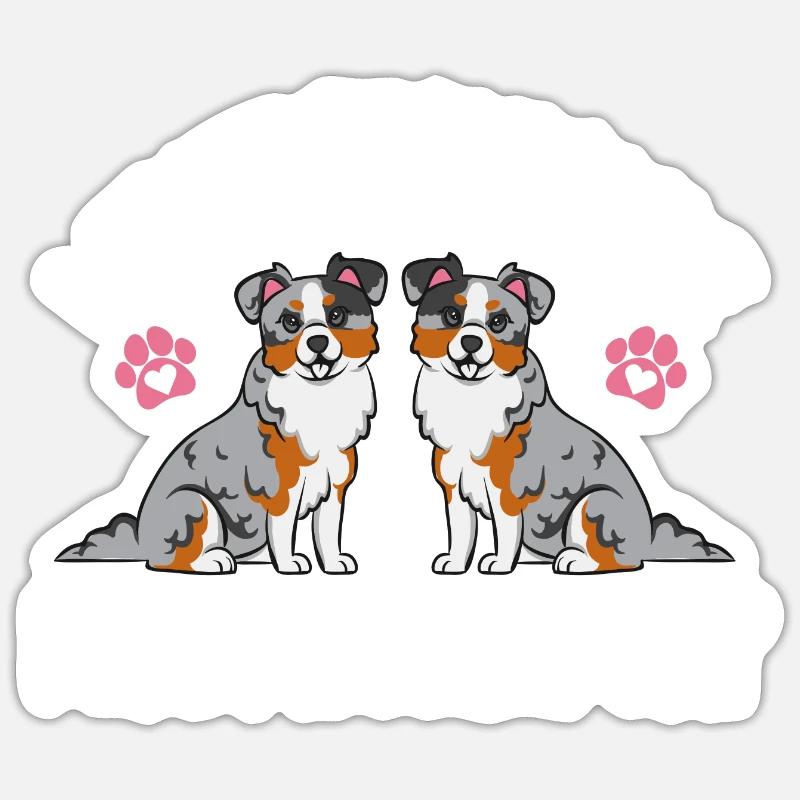 Miniature Australian Shepherd - Sticker size S (10 x 10 cm) - white matte