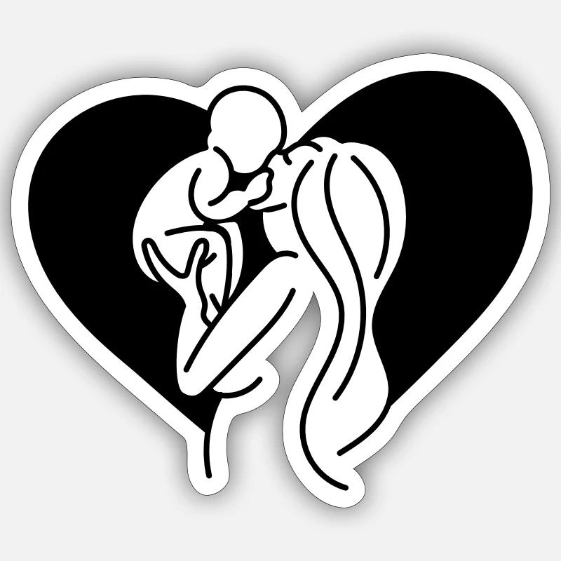 Nouvelle maman - Sticker taille S (10 x 10 cm) - blanc mat