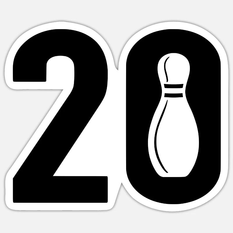 20 Bowling Bowler 20 - Sticker size S (10 x 10 cm) - white matte