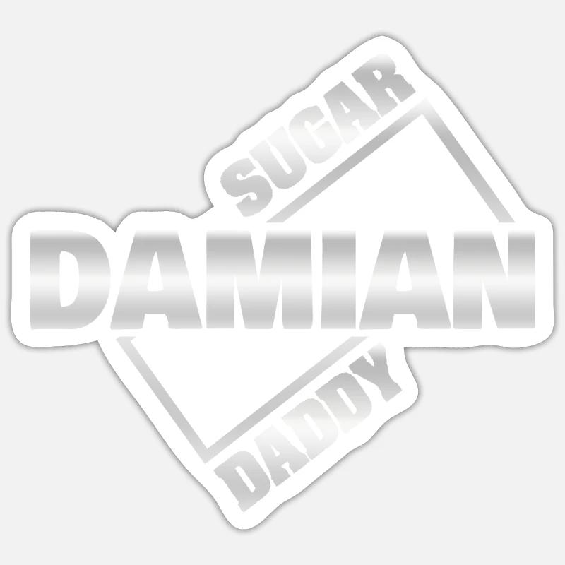 Sugardaddy Damian - Sticker taille S (10 x 10 cm) - blanc mat