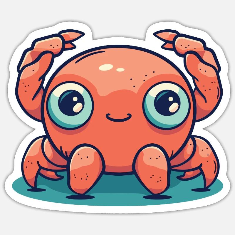Crabe - Sticker taille S (10 x 10 cm) - blanc mat