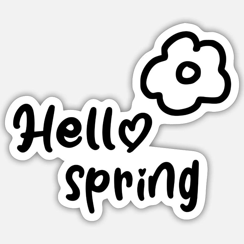 Hello spring Sticker Größe S (10 x 10 cm)