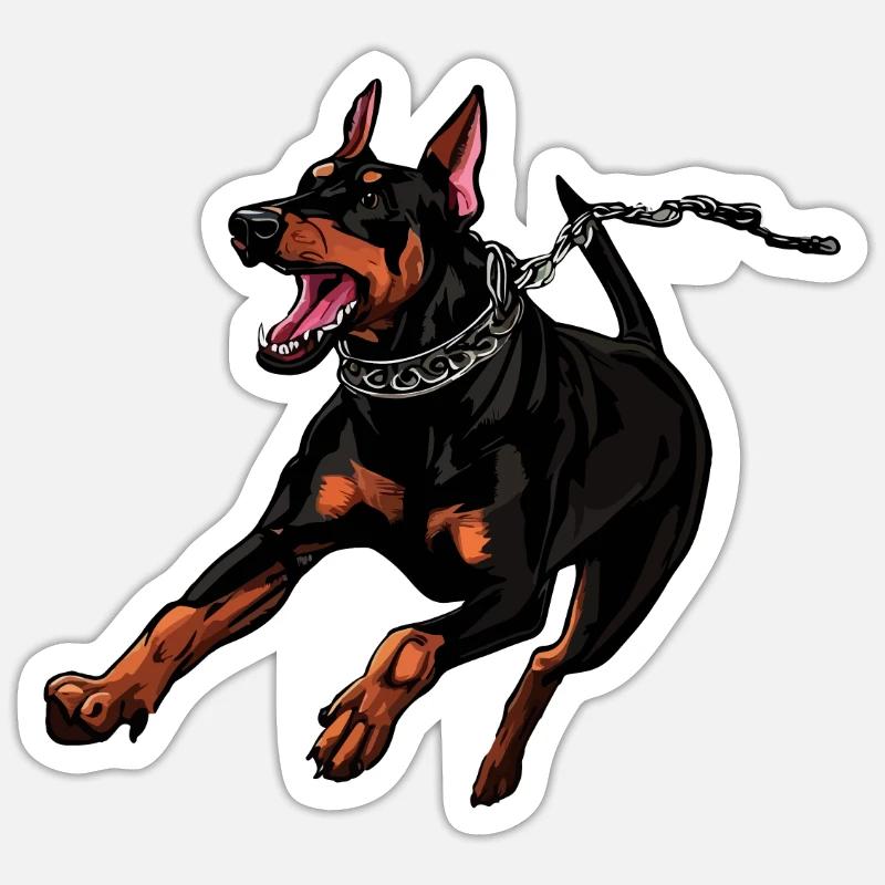 DOBERMAN TSHIRT Sticker size S (10 x 10 cm)