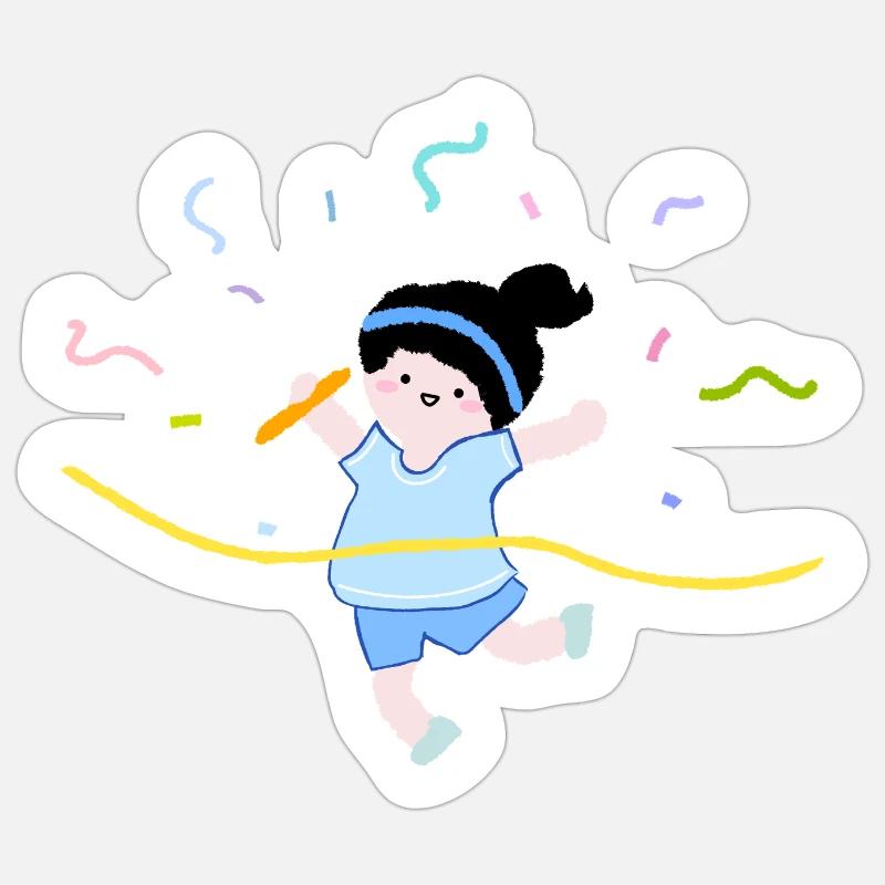 Course à pied - Sticker taille S (10 x 10 cm) - blanc mat