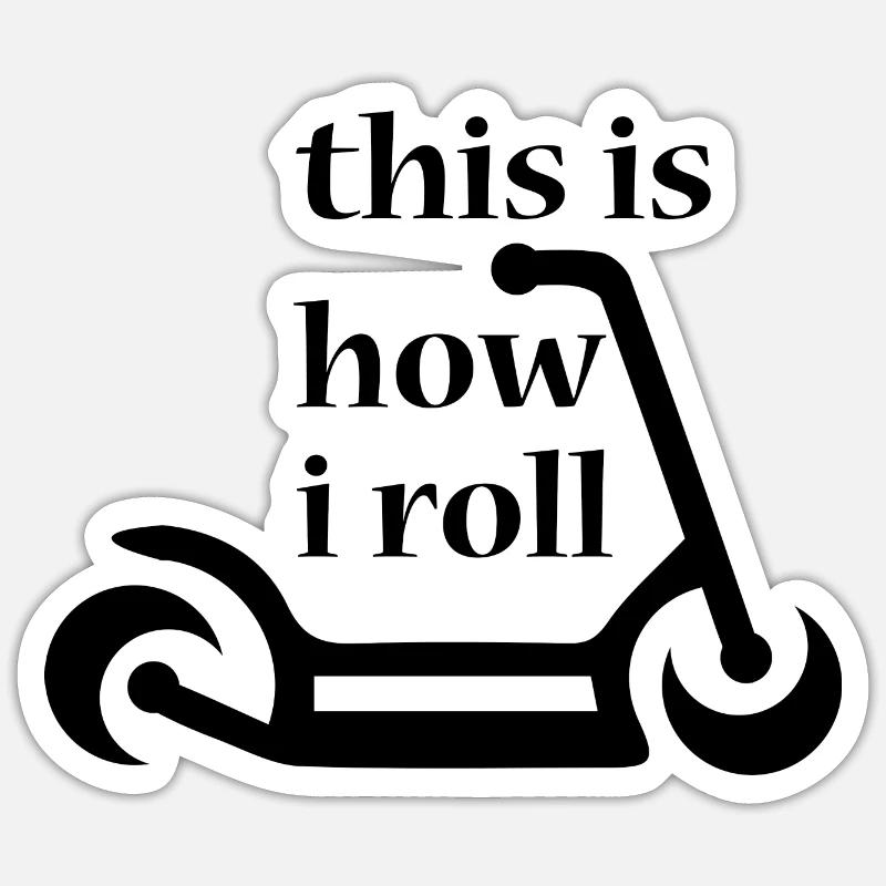 E-Scooter Scooter - Sticker taille S (10 x 10 cm) - blanc mat