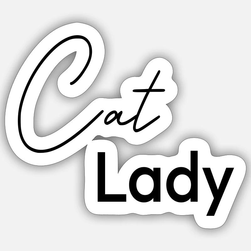 Dame aux chats Sticker taille S (10 x 10 cm)