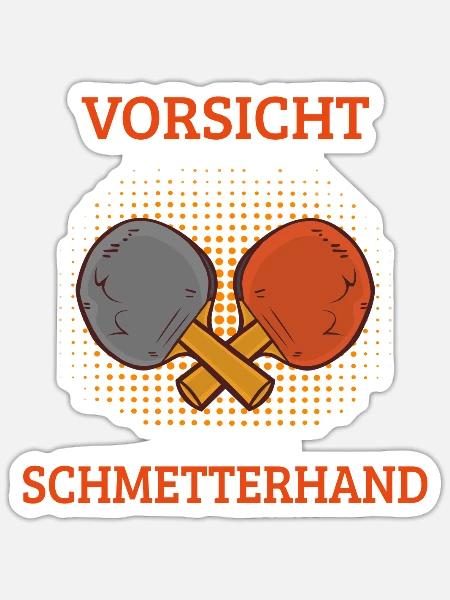 Vorsicht vor Schmetterhand Tischtennis Spruch alt - Sticker Größe S (10 x 10 cm) - Mattweiß