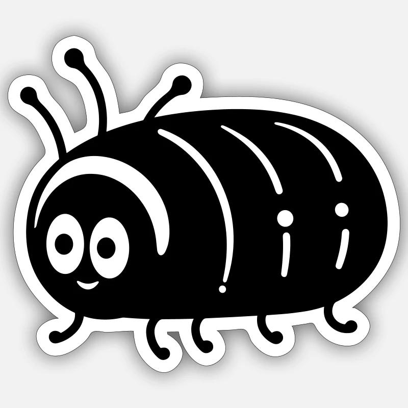 Raupe - Sticker Größe S (10 x 10 cm) - Mattweiß
