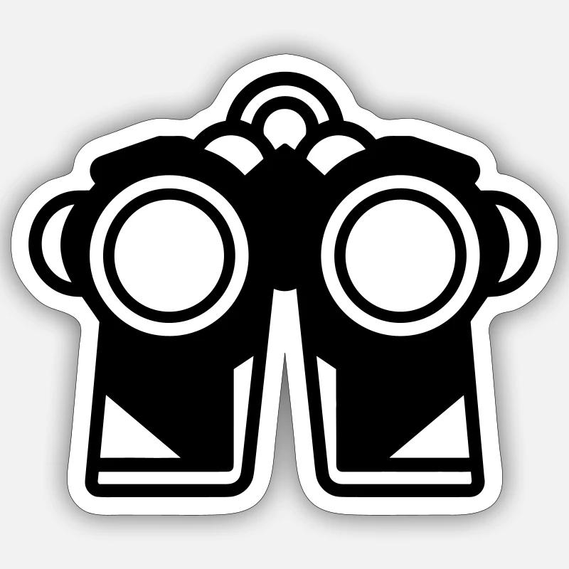 jumelles - Sticker taille S (10 x 10 cm) - blanc mat