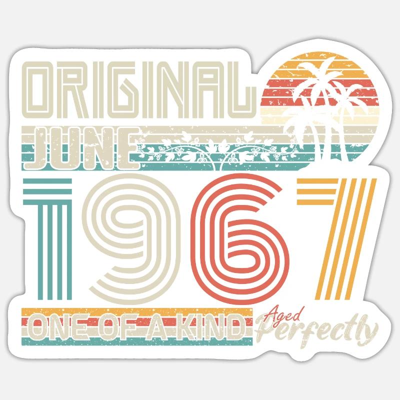 Juni 1967 Juni-Jubiläum Juni 1967 Sticker Größe S (10 x 10 cm)