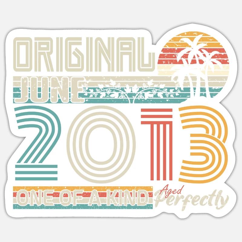 Juin 2013 Juin anniversaire June 2013 - Sticker taille S (10 x 10 cm) - blanc mat