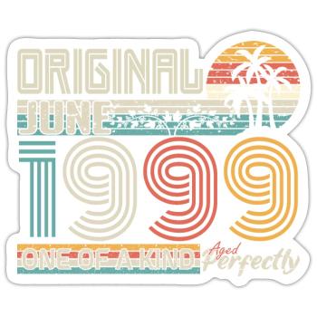 Juin 1999 Juin anniversaire June 1999 - Sticker taille S (10 x 10 cm) - blanc mat - Devant