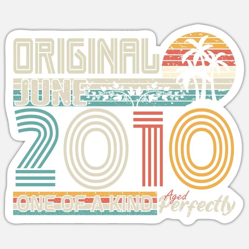 Juni 2010 Juni-Jubiläum Juni 2010 - Sticker Größe S (10 x 10 cm) - Mattweiß