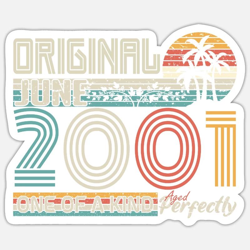 Juni 2001 Juni-Jubiläum Juni 2001 Sticker Größe S (10 x 10 cm)