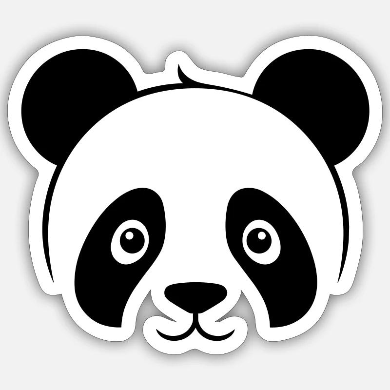 Panda - Sticker taille S (10 x 10 cm) - blanc mat
