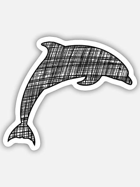 Delfin Tümmler Ozean Geschenk - Sticker Größe S (10 x 10 cm) - Mattweiß