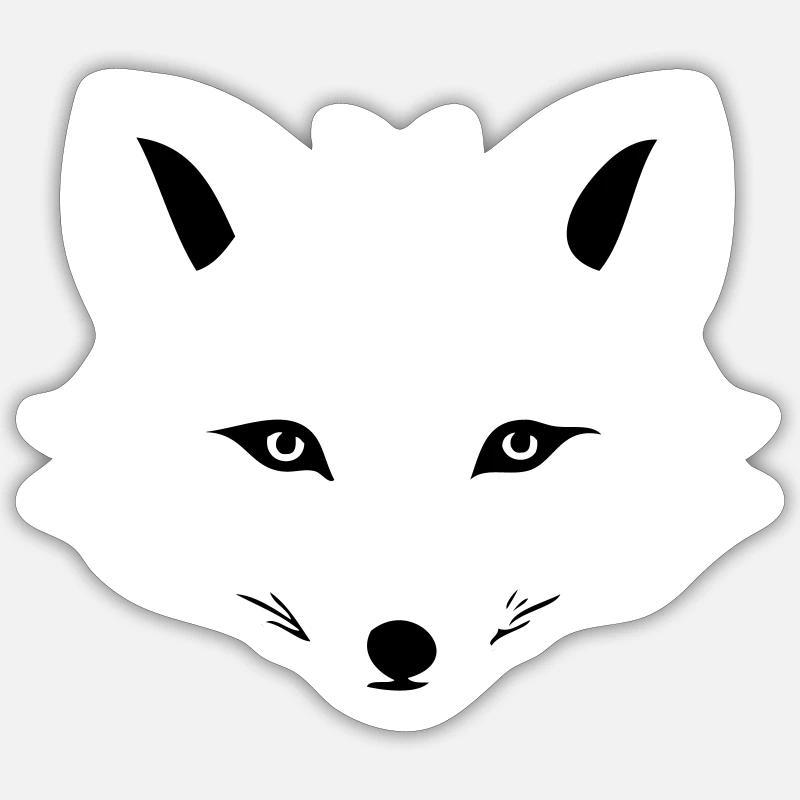Cartoon arctic fox Sticker size S (10 x 10 cm)