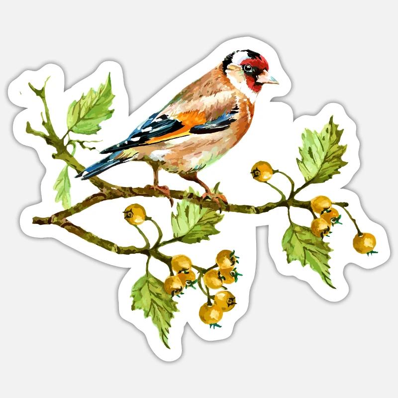Bunter Vogel - Sticker Größe S (10 x 10 cm) - Mattweiß