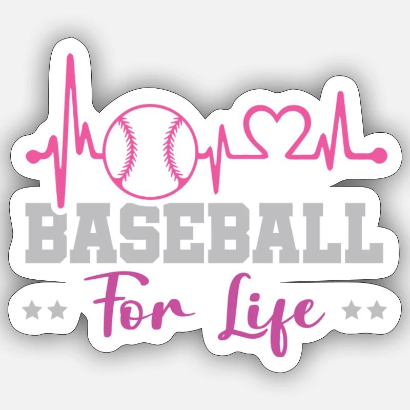baseball fürs leben - Sticker Größe S (10 x 10 cm) - Mattweiß