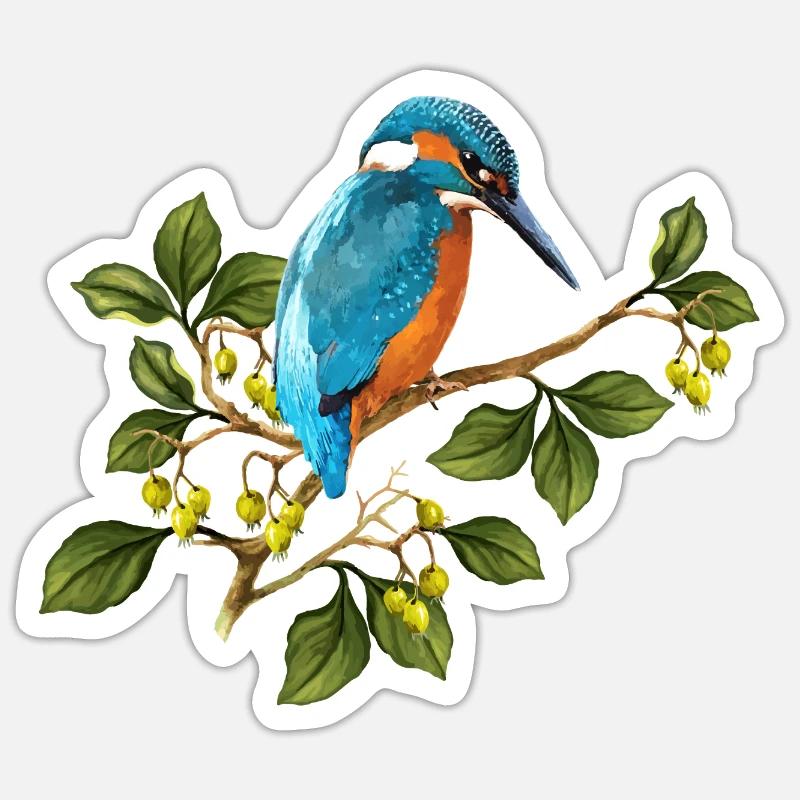 Oiseau coloré Sticker taille S (10 x 10 cm)