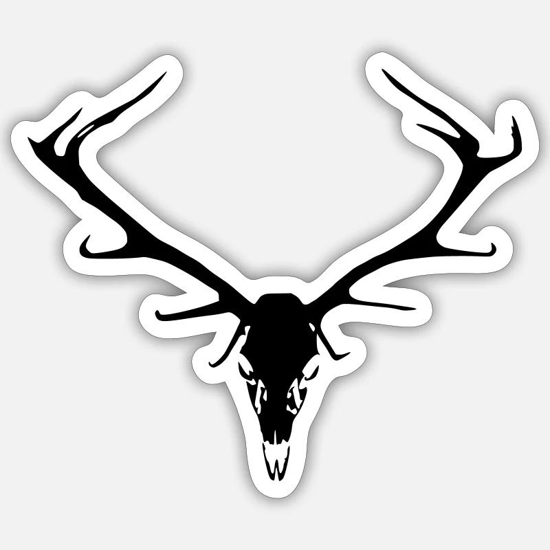 Hirsch6 - Sticker Größe S (10 x 10 cm) - Mattweiß