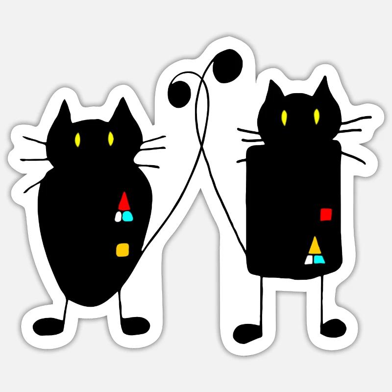 Katzen - Sticker Größe S (10 x 10 cm) - Mattweiß
