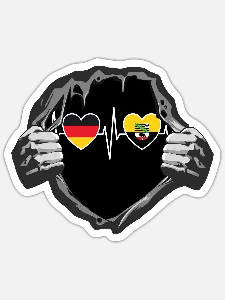 Deutschland und Sachsen-Anhalt Fahne Flaggen - Sticker Größe S (10 x 10 cm) - Mattweiß