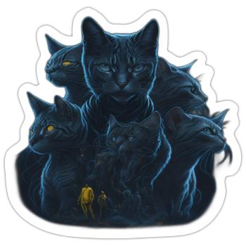 T-shirt Chat - Sticker Größe S (10 x 10 cm) - Mattweiß - Vorne