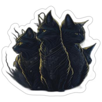 Katze - Sticker Größe S (10 x 10 cm) - Mattweiß - Vorne