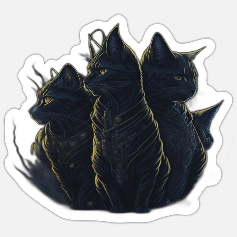 chat Sticker taille S (10 x 10 cm)