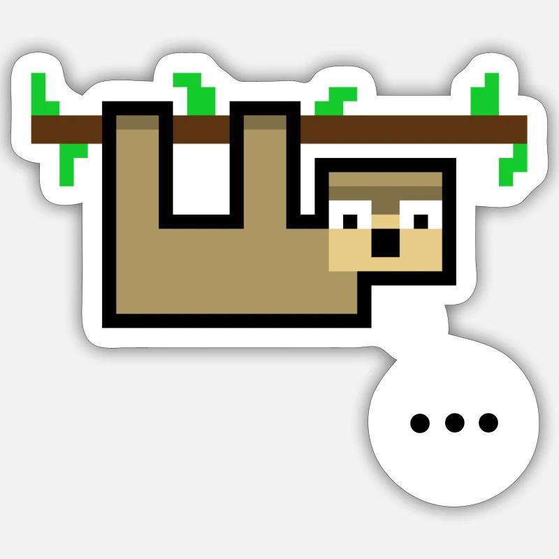 Faultier ist sprachlos - Sticker Größe S (10 x 10 cm) - Mattweiß