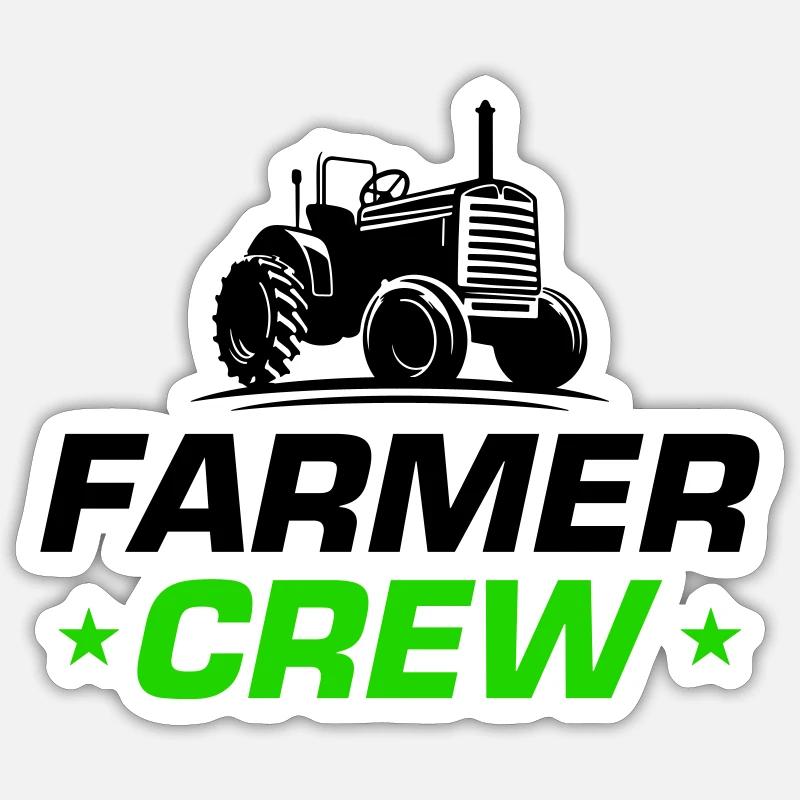 Tracteur Bauer Farmer Crew - Sticker taille S (10 x 10 cm) - blanc mat