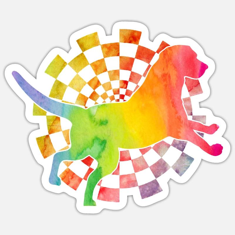 Labrador Retro - Sticker size S (10 x 10 cm) - white matte
