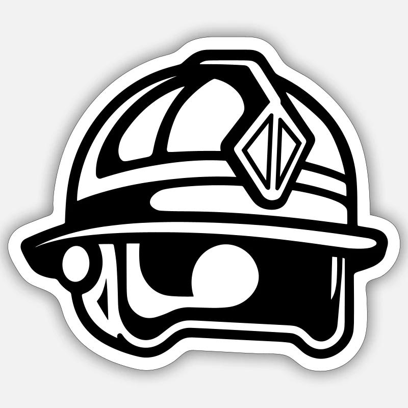 casque de pompier - Sticker taille S (10 x 10 cm) - blanc mat