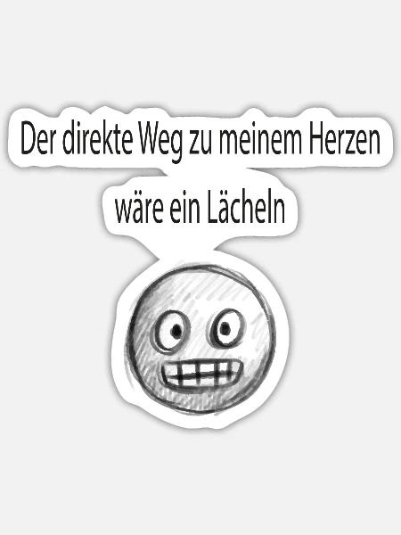 Lächeln ist der Weg zum Herzen - Sticker Größe S (10 x 10 cm) - Mattweiß