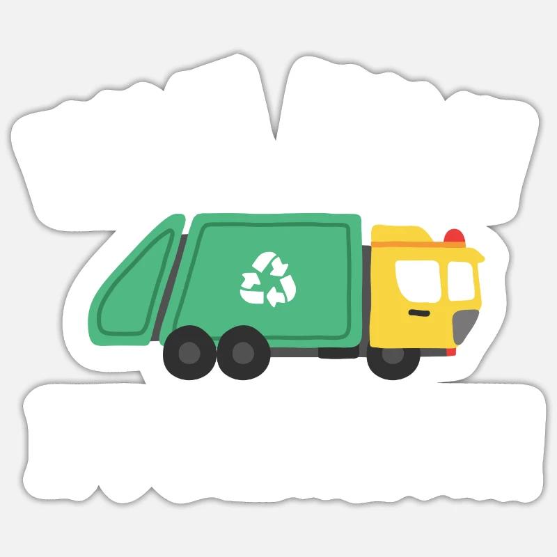 Garbage trucks, garbage day, garbage collection Sticker size S (10 x 10 cm)