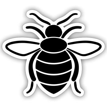 Biene - Sticker Größe S (10 x 10 cm) - Mattweiß - Vorne