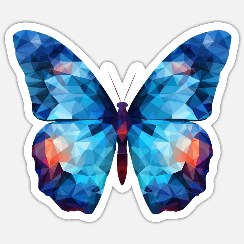 Blauer Morpho-Schmetterling Sticker Größe S (10 x 10 cm)