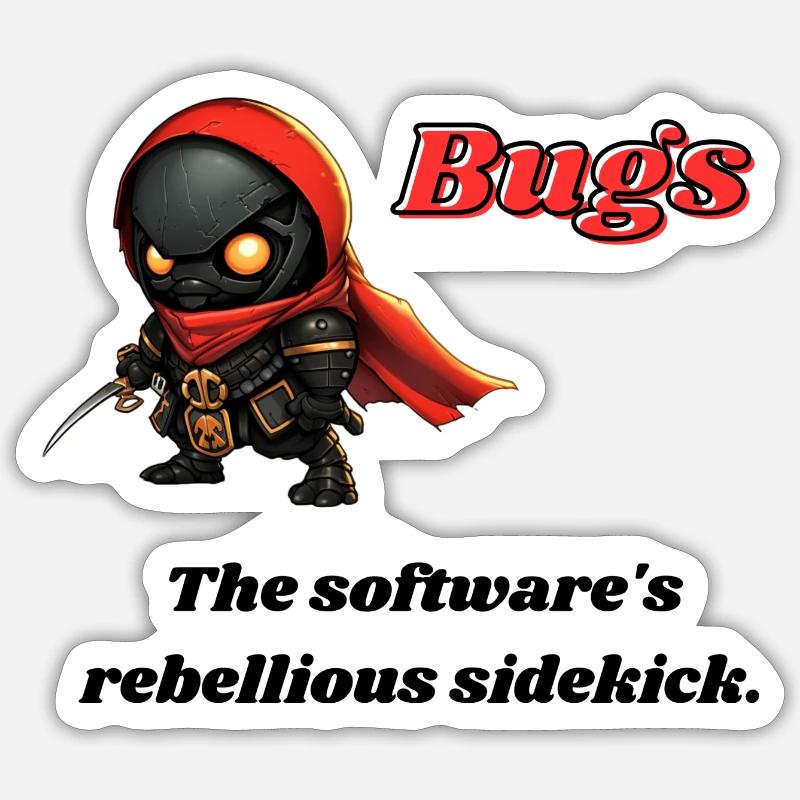 Bugs - The software's rebellious sidekick. Sticker size S (10 x 10 cm)
